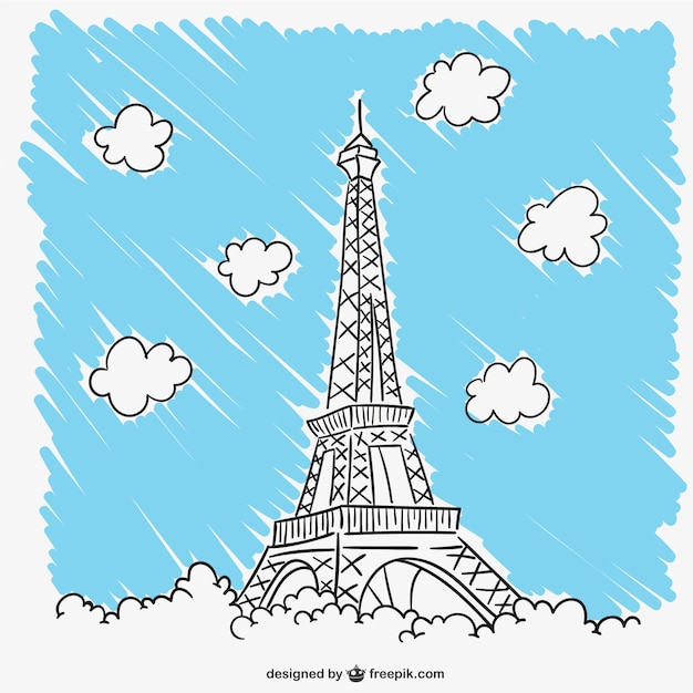 Torre eiffel y nubes | Descargar Vectores gratis