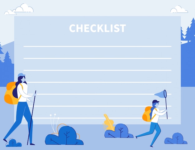 Traveler Checklist Planificador De Eventos De Viaje Vector Premium