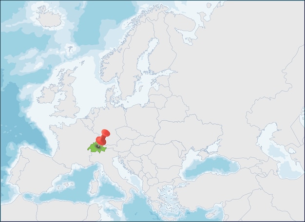 La Ubicacion De La Confederacion Suiza En El Mapa De Europa Vector Premium