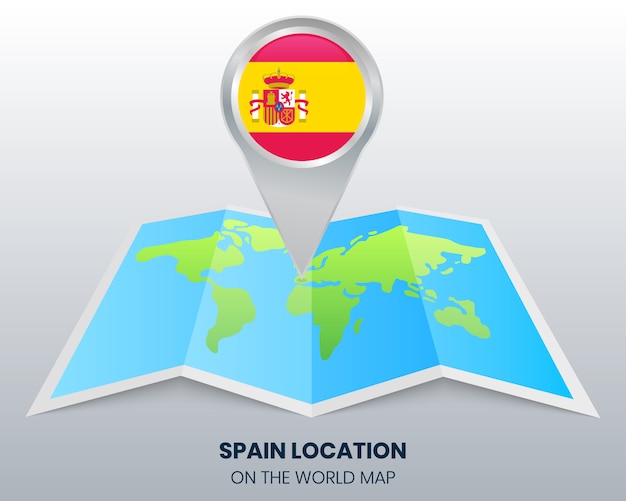 Ubicación De España En El Mapa Mundial Vector Premium 0176