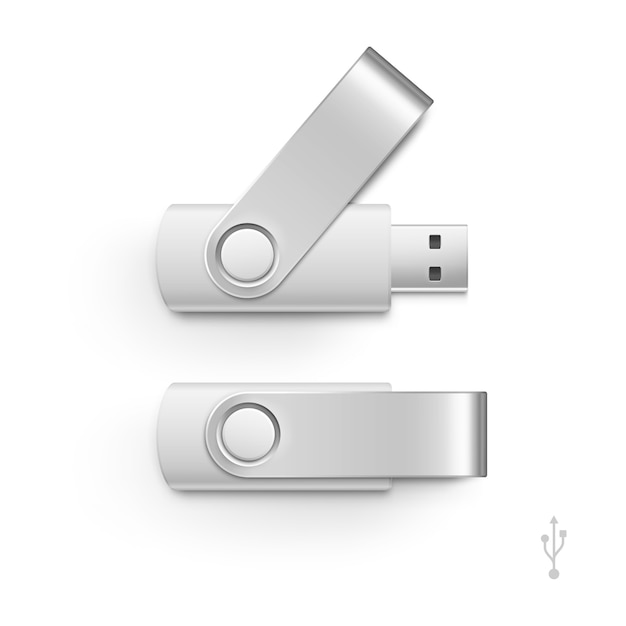 Unidad Flash Usb Stick Memory Set Aislado Vector Premium