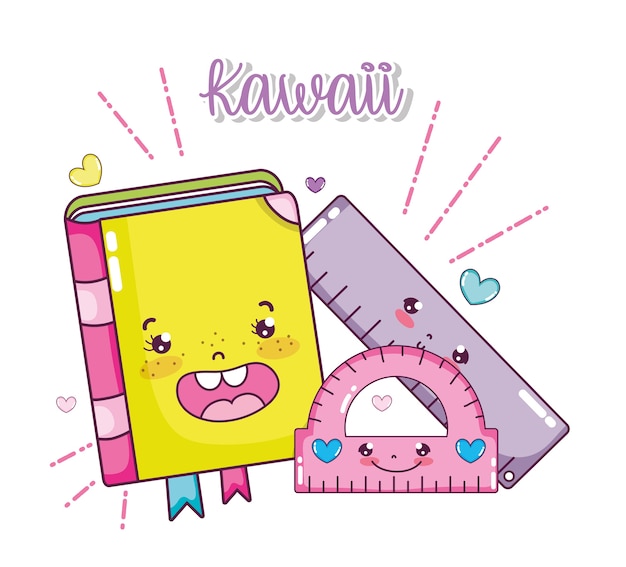 Utensilios De La Escuela Kawaii Vector Premium 2719