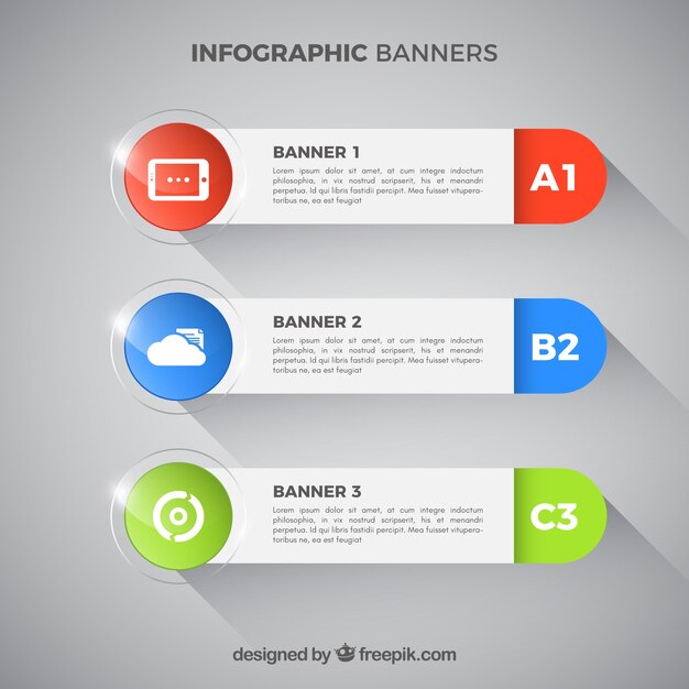 Varios Banners Infogr Ficos Con Elementos De Colores Vector Gratis