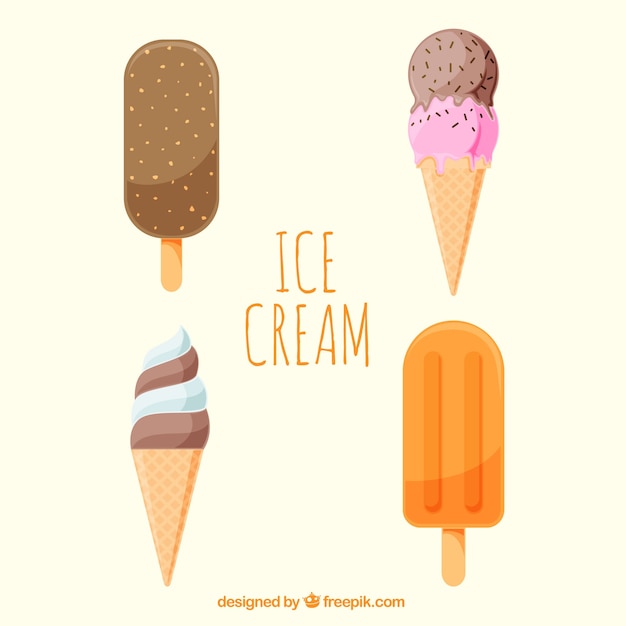 Varios Helados Sabrosos Vector Gratis