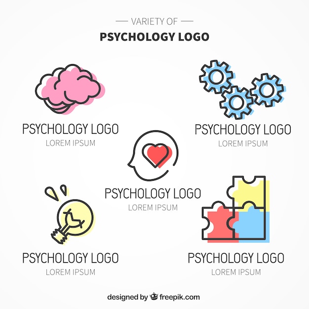 Varios Logos De Psicolog A Con Color Vector Gratis