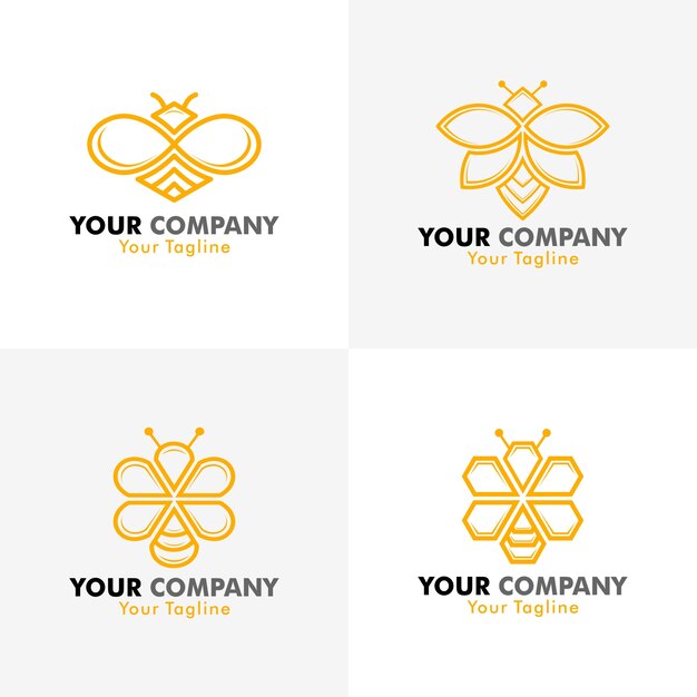 Vector bee logo | Vector Premium