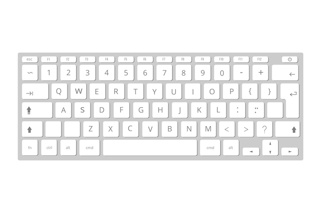 Vector blanco teclado de computadora móvil, teclado | Vector Premium