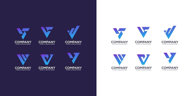 Vector De Colección De Logotipo Letra V Vector Premium