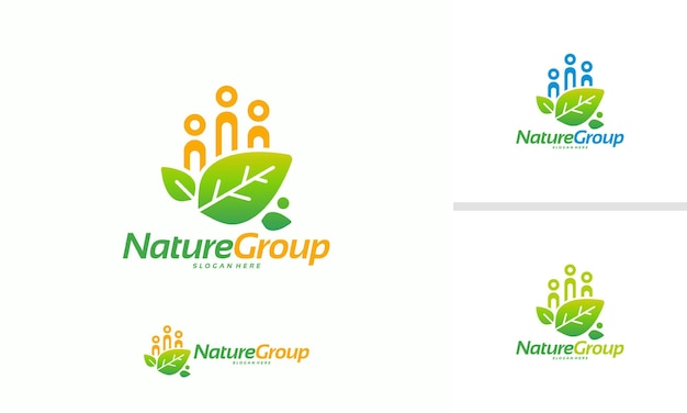 Vector de concepto de diseños de logotipo de nature group logotipo de