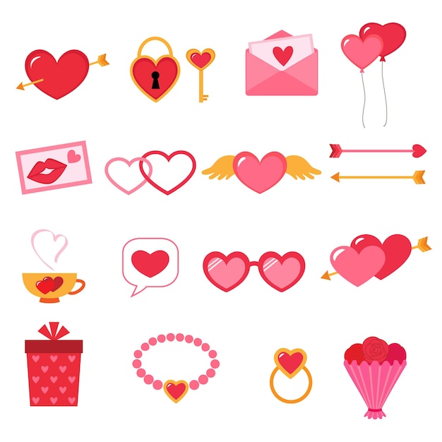 Vector Conjunto De Iconos De San Valentín Vector Premium 2043