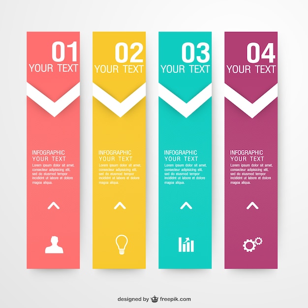 Vector de infografía con etiquetas de colores | Descargar ...