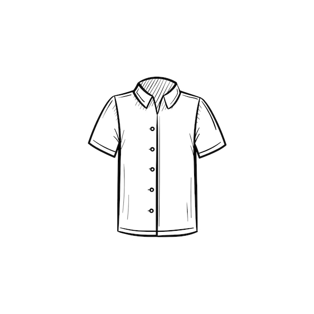 Vector Dibujado A Mano Icono De Doodle De Contorno De Camisa De Polo