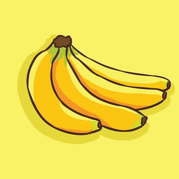 Vector De Dibujos Animados Plátanos Vector Premium