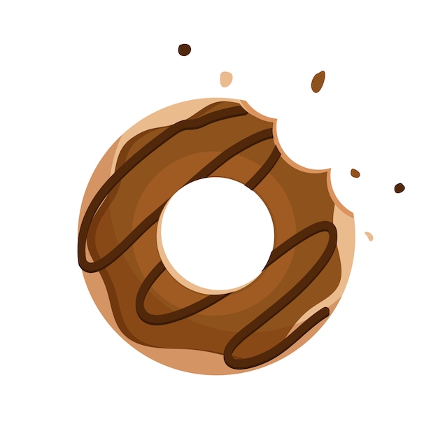 Vector De Donut De Chocolate Aislado Vector Premium