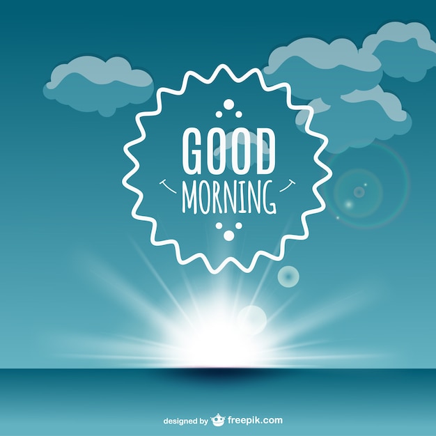 Vector etiqueta de buenos días Vector Gratis