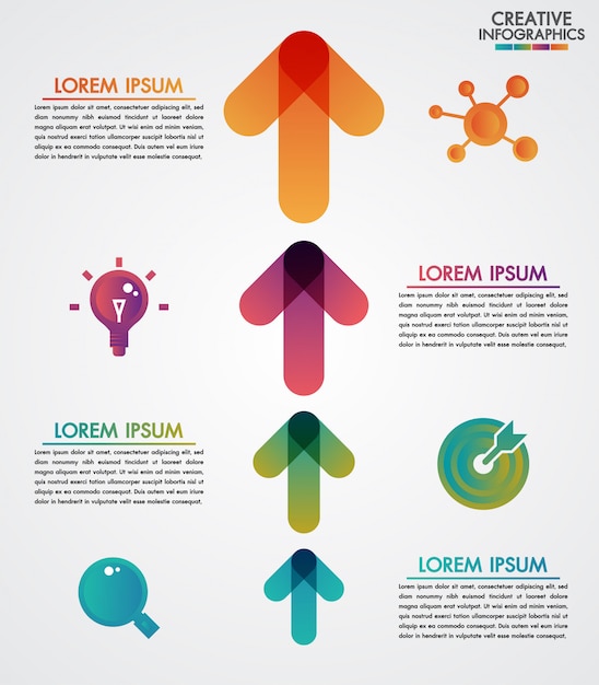 Vector Flechas 4 Pasos Línea De Tiempo Infografía Plantilla Paso A Paso Diagrama Presentación