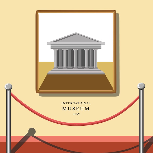 Vector de ilustración del día internacional de los museos Vector Premium