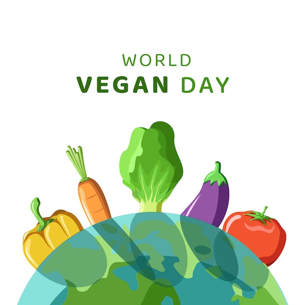 Vector De Ilustración Del Día Mundial Del Vegano Vector Premium 5775