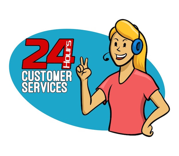 Vector insignia diseño ogf servicio al cliente. Vector Premium
