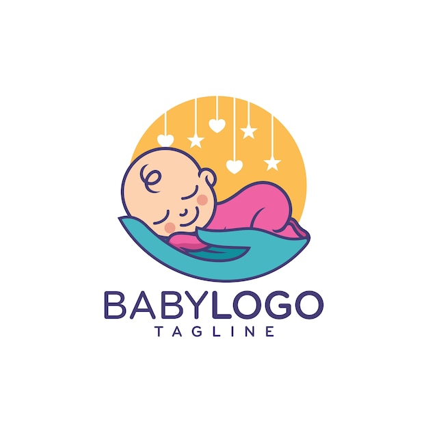 Vector Lindo Del Diseño Del Logotipo Del Bebé Vector Premium