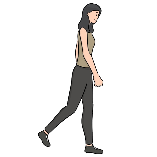 Dibujos De Mujer Caminando Mujer Caminando Vector De Dibujos Animados ...