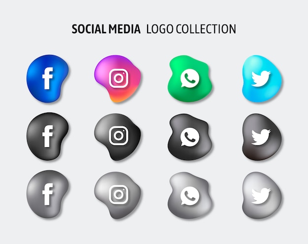 Vector de paquete de logotipos de redes sociales | Vector Gratis