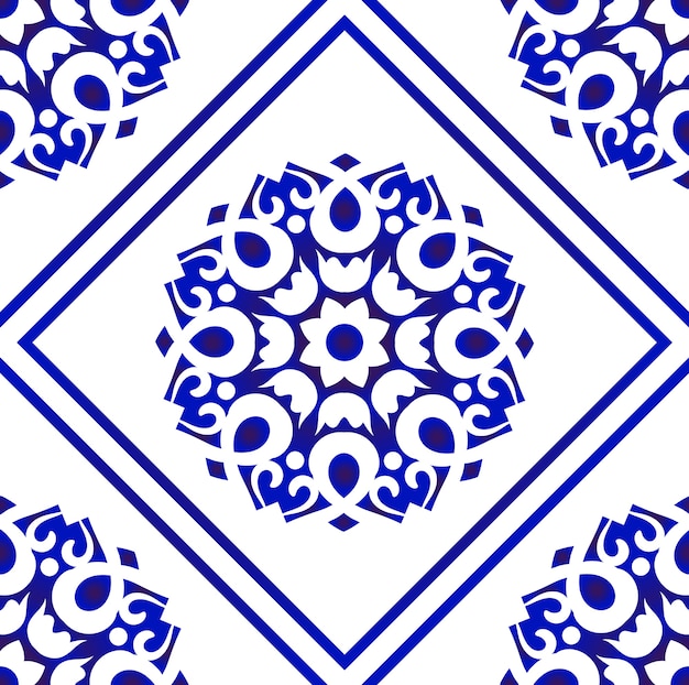 Vector de patrón de azulejo decorativo Vector Premium