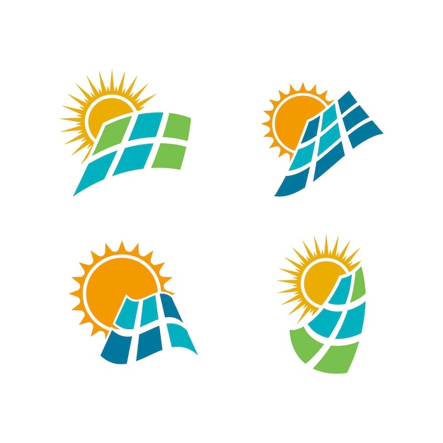 Vector De Plantilla De Diseño De Icono De Logotipo De Energía Solar Vector Premium 2049