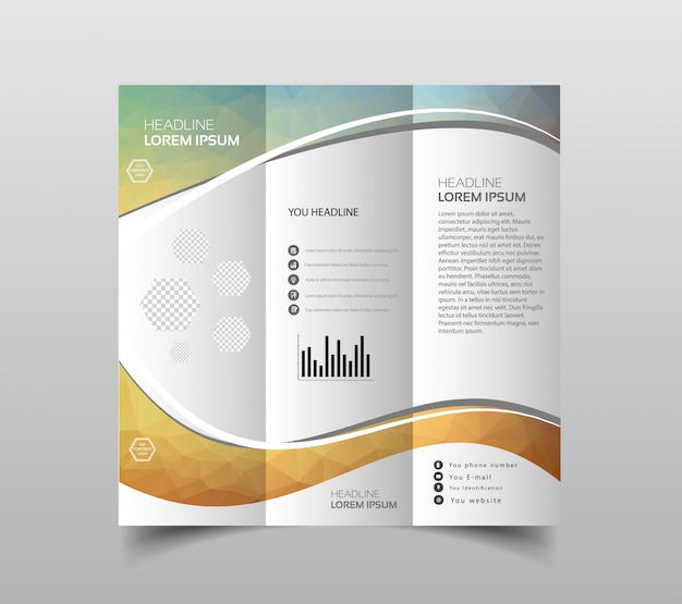 Vector de plantillas de diseño de folleto tríptico Vector Premium