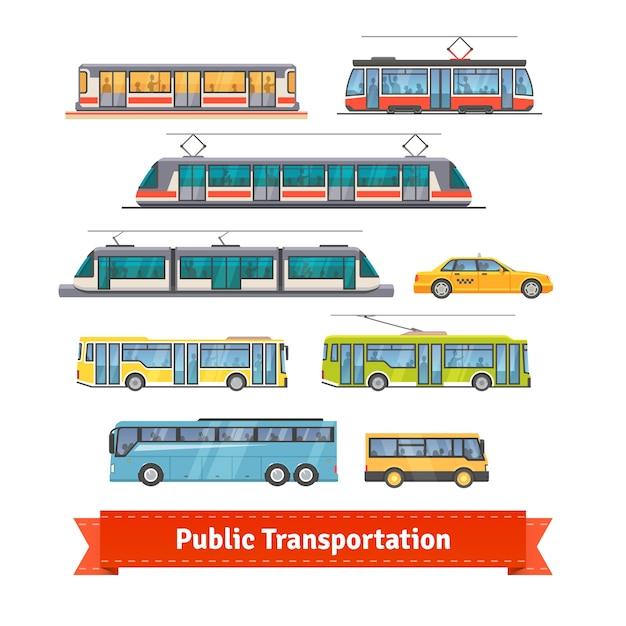 Veh Culos De Transporte Urbanos Y Interurbanos Vector Gratis