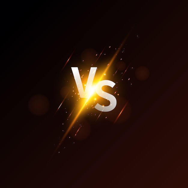Versus pantalla. moderno versus fondo con estilo de lujo. composición de desafío con efecto neón. Vector Premium