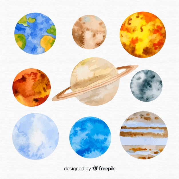 Vía Láctea Con Planetas Vector Gratis 5256