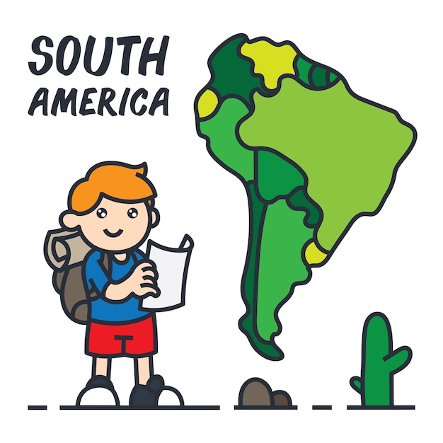 Viajando En La Ilustración De Dibujos Animados De América Del Sur Vector Premium 9980