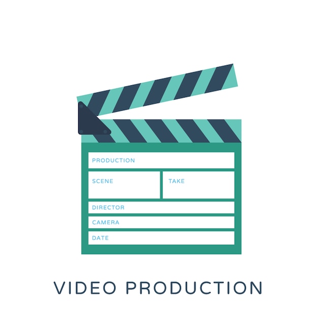 Video Production Flat Vector Icon | Vector Premium