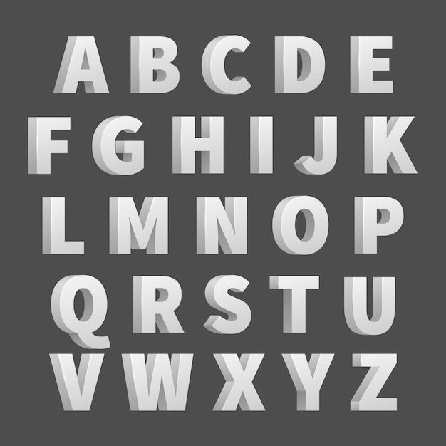 Download Volumen 3d vector letras del alfabeto | Vector Premium