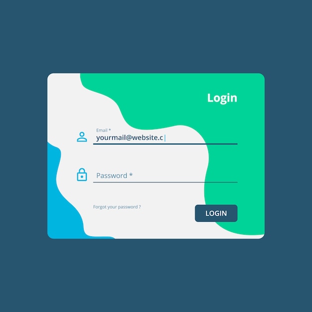 Web login ui diseño plantilla vector Vector Premium