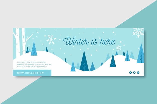 Download Winter is here plantilla de portada de facebook | Vector ...