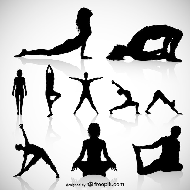 Yoga Siluetas Vector Descargar Vectores Gratis