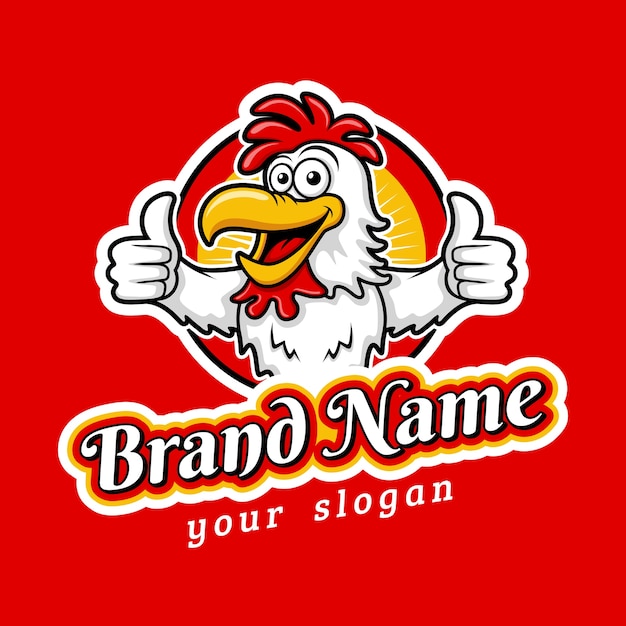 Download Yummy fried chicken emblem logo template | Vector Premium