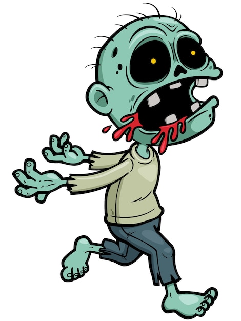 Zombie De Dibujos Animados Vector Premium