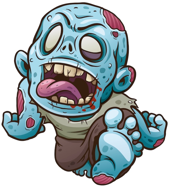 Zombie De Dibujos Animados Vector Premium