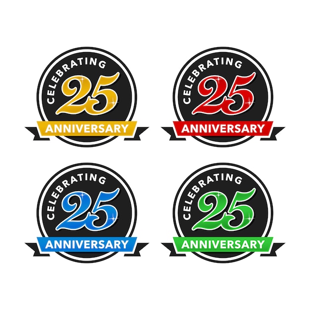 25 Jahre Jubilaum Logo Vector Premium Vektor