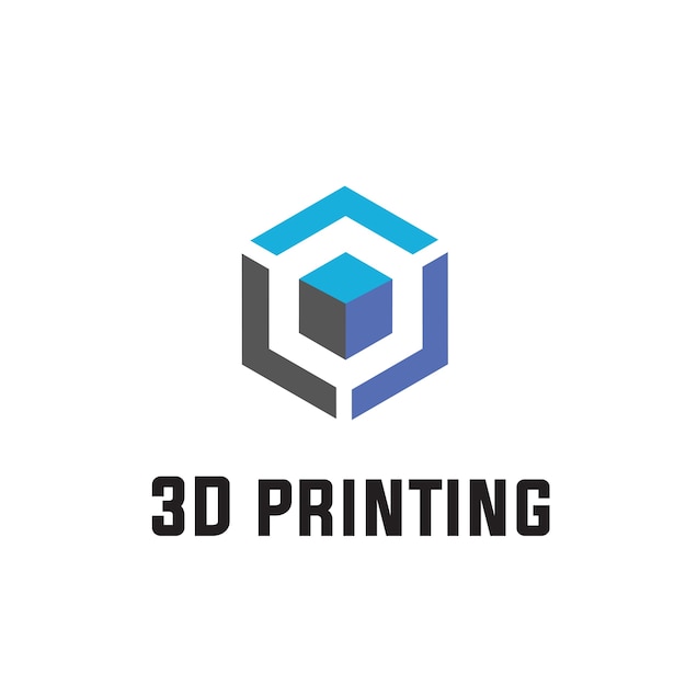 3d Druck Logo Premium Vektor