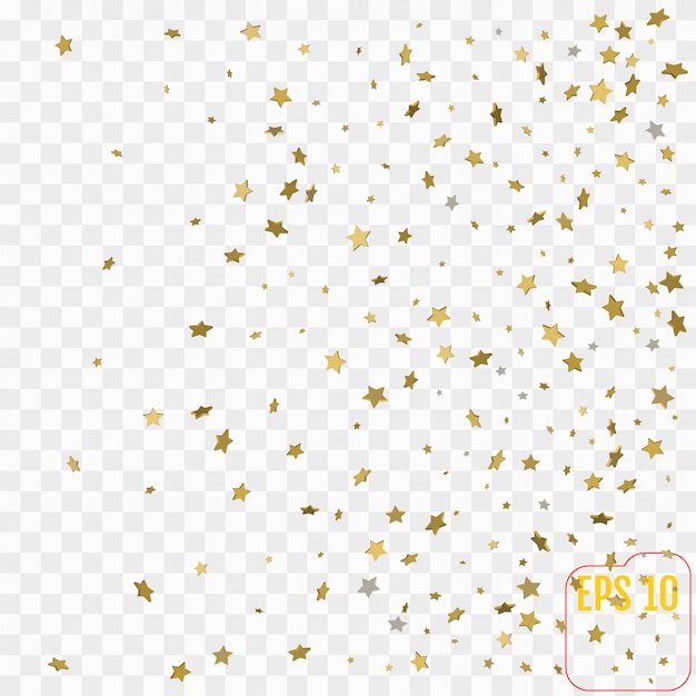 3d Gold Sterne Confetti Feier Fallende Goldene Abstrakte Dekoration Fur Party Premium Vektor