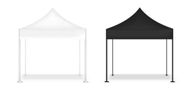 3d mock up realistische zelt display pop booth ausstellung Premium Vektoren