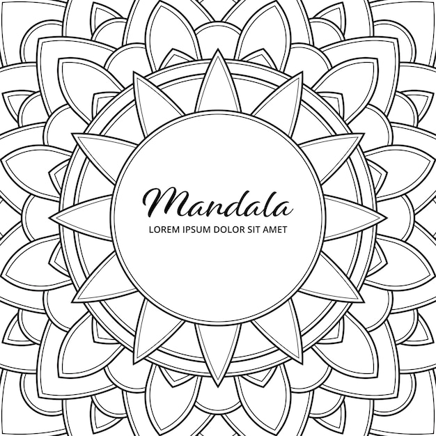 Abstrakte Mandala Arabesque Erwachsenen Malvorlagen Buch Album Cover Illustration T Shirt Blumentapetenhintergrund Premium Vektor