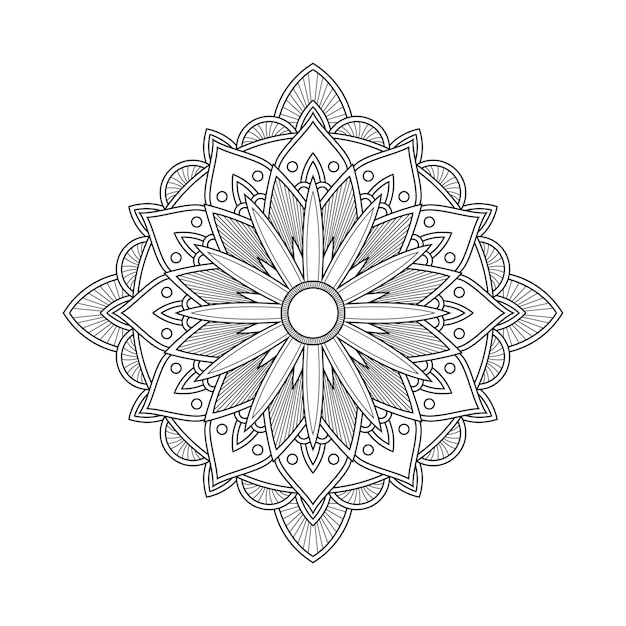 Abstrakte Mandala Arabesque Malvorlagen Buchillustration T Shirt Blumentapetenhintergrund Premium Vektor