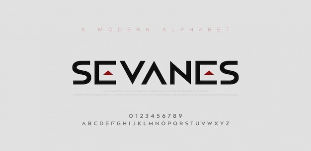 Abstrakte Moderne Stadtische Alphabetschriftarten Typografie Sport Einfach Technologie Mode Digital Zukunftige Kreative Logo Schriftart Premium Vektor