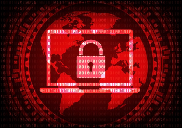 Abstrakter cybercrime-malware ransomware-virushintergrund. Premium Vektoren