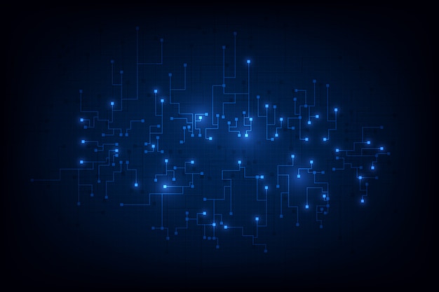 Abstrakter schaltkreisvernetzung blockchain konzepthintergrund Premium Vektoren
